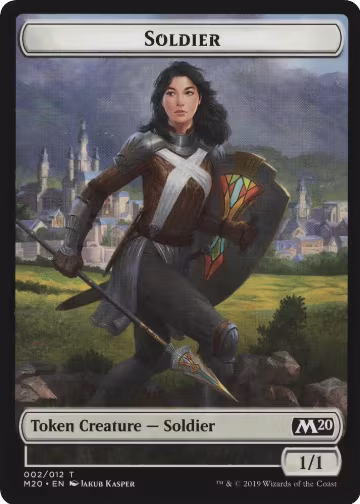 Soldier // Dinosaur Double-Sided Token (2 // 3), Magic Game Night 2019 — Magic card price