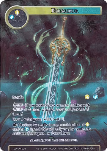 Excalibur (Full Art) (SDAO1-025), Alice Origin Starter Deck — Force of Will card price