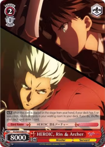 HEROIC, Rin & Archer (FS/S64-E063 R), Fate/stay night [Heaven's Feel] — Weiß Schwarz card price