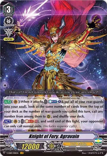 Knight of Fury, Agravain (V-EB10/001EN), V-EB10: The Mysterious Fortune — Vanguard card price