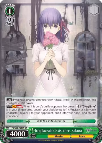 Irreplaceable Existence, Sakura (SR) (FS/S64-E024S SR), Fate/stay night [Heaven's Feel] — Weiß Schwarz card price