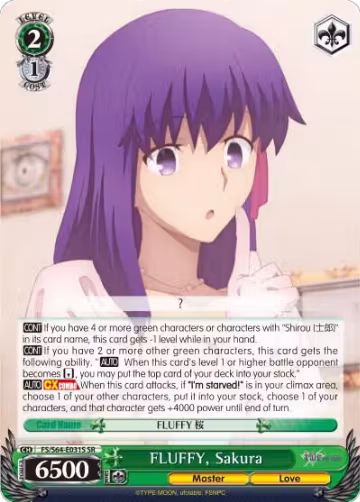 FLUFFY, Sakura (SR) (FS/S64-E031S SR), Fate/stay night [Heaven's Feel] — Weiß Schwarz card price