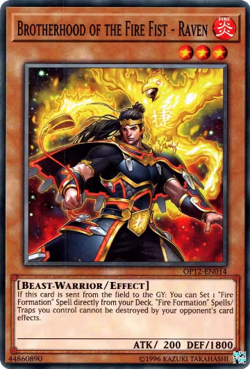 Brotherhood of the Fire Fist - Raven (OP12-EN014), OTS Tournament Pack 12 — Yu-Gi-Oh! card price