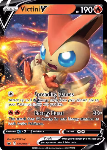 Victini V (025/202), Sword & Shield Base Set — Pokémon card price