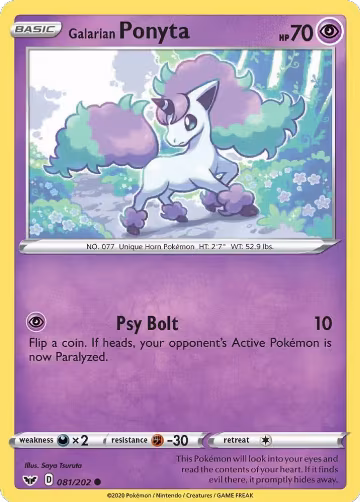 Galarian Ponyta (081/202), Sword & Shield Base Set — Pokémon card price