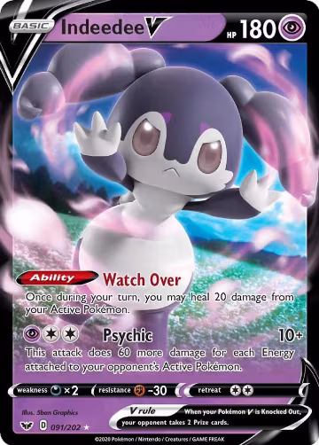 Indeedee V (091/202), Sword & Shield Base Set — Pokémon card price