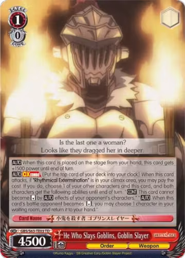 He Who Slays Goblins, Goblin Slayer (GBS/S63-TE03 TD), Goblin Slayer — Weiß Schwarz card price