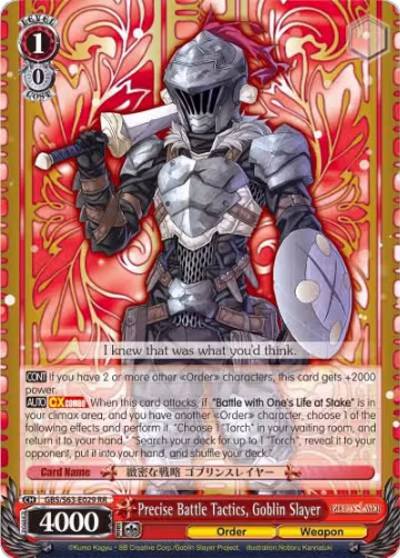 Precise Battle Tactics, Goblin Slayer (GBS/S63-E029 RR), Goblin Slayer — Weiß Schwarz card price