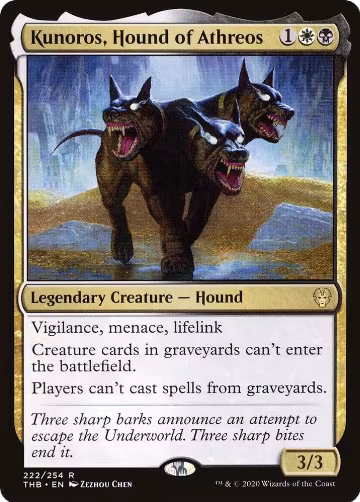 Kunoros, Hound of Athreos (222), Theros Beyond Death — Magic card price
