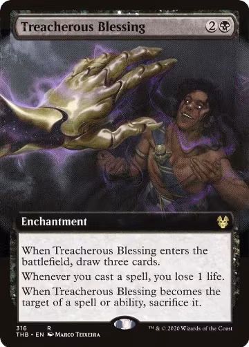 Treacherous Blessing (Extended Art) (316), Theros Beyond Death — Magic card price