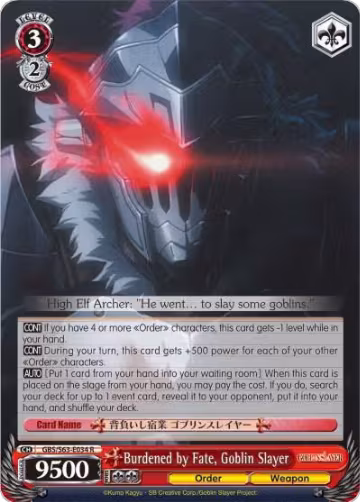 Burdened by Fate, Goblin Slayer (GBS/S63-E034 R), Goblin Slayer — Weiß Schwarz card price
