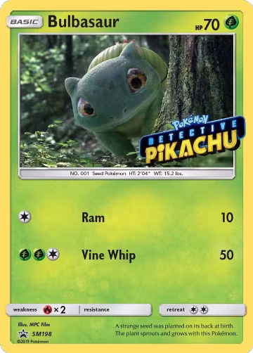 Bulbasaur - SM198 (Detective Pikachu Stamped) (SM198), SM Promos — Pokémon card price