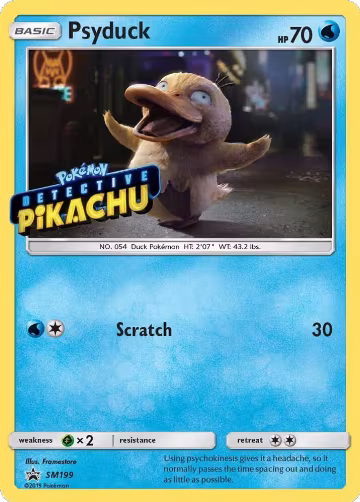 Psyduck - SM199 (Detective Pikachu Stamped) (SM199), SM Promos — Pokémon card price