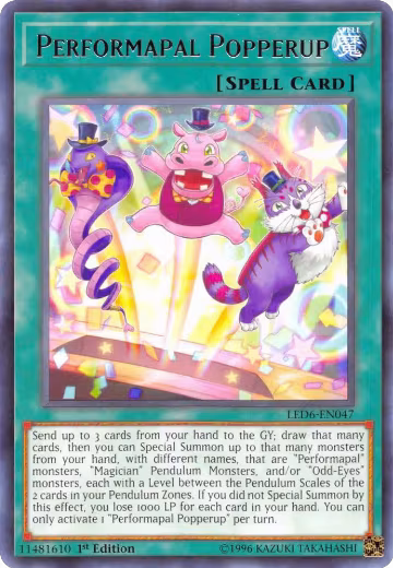 Performapal Popperup (LED6-EN047), Legendary Duelists: Magical Hero — Yu-Gi-Oh! card price