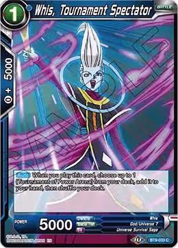 Whis, Tournament Spectator (BT9-033), Universal Onslaught — DB Super card price