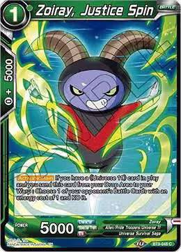 Zoiray, Justice Spin (BT9-048), Universal Onslaught — DB Super card price