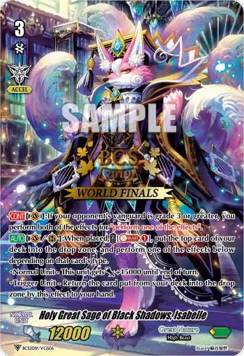 Holy Great Sage of Black Shadows, Isabelle (BCS2019/VGS06), Bushiroad Event Cards — Vanguard card price