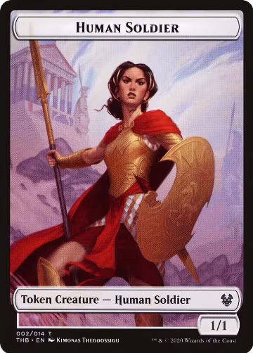 Human Soldier // Elemental Double-Sided Token (2 // 8), Theros Beyond Death — Magic card price