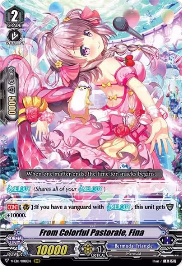 From Colorful Pastorale, Fina (V-EB11/008EN), V-EB11: Crystal Melody — Vanguard card price