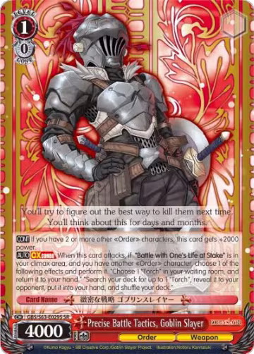 Precise Battle Tactics, Goblin Slayer (SR) (GBS/S63-E029S SR), Goblin Slayer — Weiß Schwarz card price