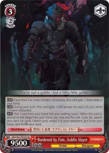 Burdened by Fate, Goblin Slayer (SR) (GBS/S63-E034S SR) — card price