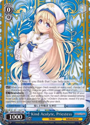 Kind Acolyte, Priestess (GBS/S63-E061 RR), Goblin Slayer — Weiß Schwarz card price