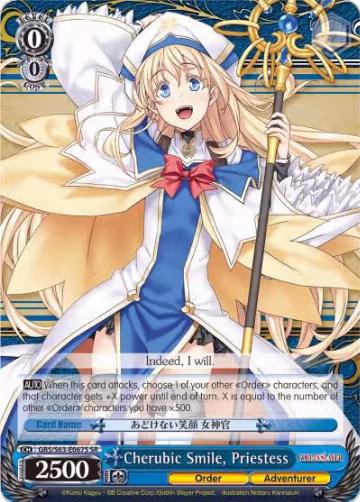 Cherubic Smile, Priestess (SR) (GBS/S63-E067S SR), Goblin Slayer — Weiß Schwarz card price