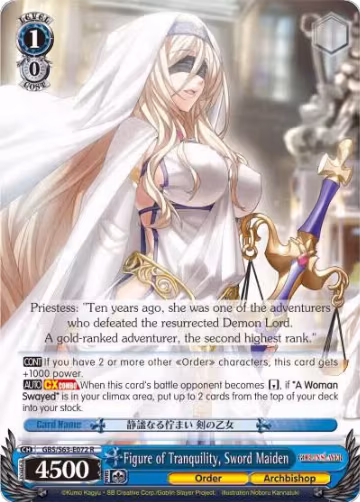Figure of Tranquility, Sword Maiden (GBS/S63-E072 R), Goblin Slayer — Weiß Schwarz card price