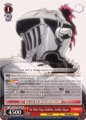 He Who Slays Goblins, Goblin Slayer (SR) (GBS/S63-TE03S SR), Goblin Slayer — Weiß Schwarz card price
