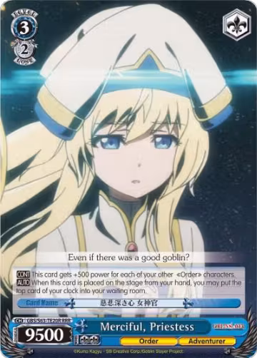 Merciful, Priestess (RRR) (GBS/S63-TE20R RRR), Goblin Slayer — Weiß Schwarz card price