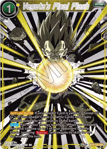 Vegeta's Final Flash (BT9-133), Universal Onslaught — DB Super card price