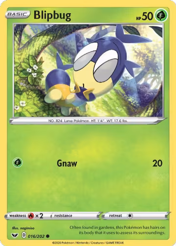 Blipbug (016) (016/202), Sword & Shield Base Set — Pokémon card price