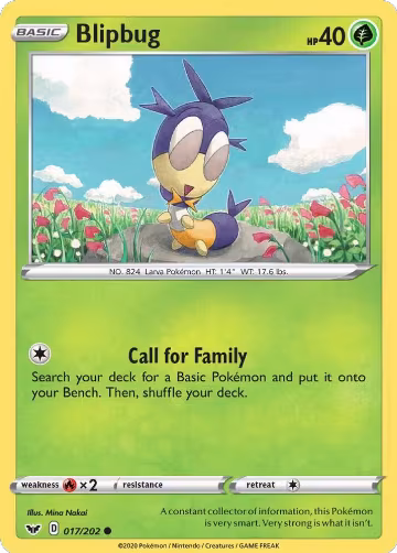 Blipbug (017) (017/202), Sword & Shield Base Set — Pokémon card price
