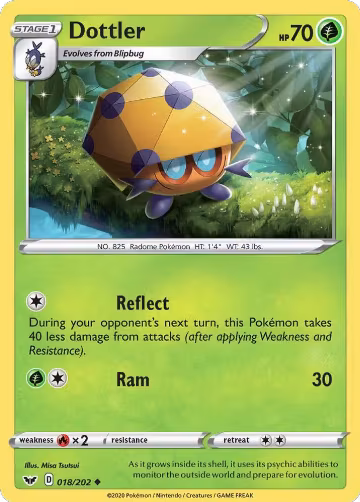 Dottler (018/202), Sword & Shield Base Set — Pokémon card price
