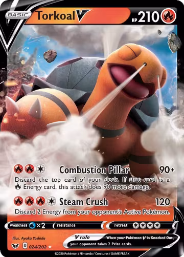 Torkoal V (024/202), Sword & Shield Base Set — Pokémon card price