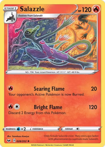 Salazzle (028/202), Sword & Shield Base Set — Pokémon card price