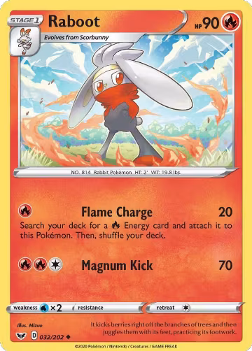 Raboot (032) (032/202), Sword & Shield Base Set — Pokémon card price