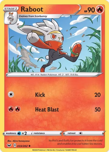 Raboot (033) (033/202), Sword & Shield Base Set — Pokémon card price