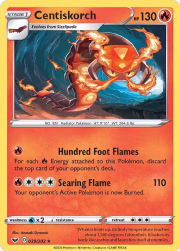 Centiskorch (039/202), Sword & Shield Base Set — Pokémon card price