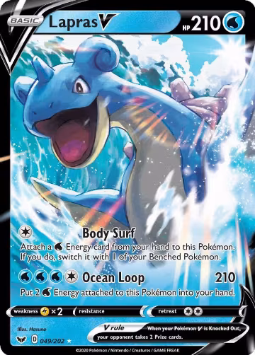 Lapras V (049/202), Sword & Shield Base Set — Pokémon card price