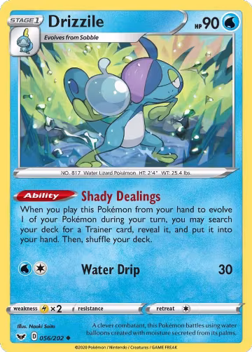 Drizzile (056) (056/202), Sword & Shield Base Set — Pokémon card price