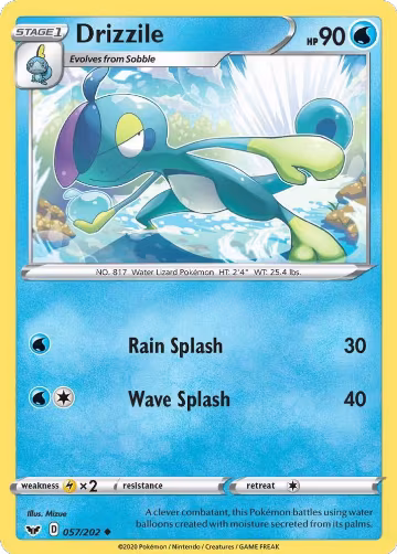 Drizzile (057) (057/202), Sword & Shield Base Set — Pokémon card price
