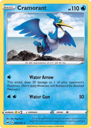 Cramorant (062/202), Sword & Shield Base Set — Pokémon card price