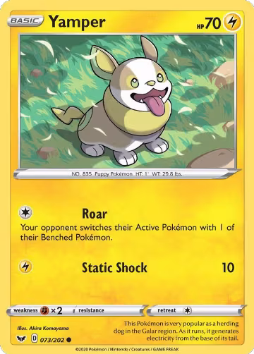 Yamper (073) (073/202), Sword & Shield Base Set — Pokémon card price