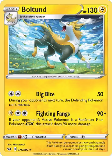 Boltund (075) (075/202), Sword & Shield Base Set — Pokémon card price