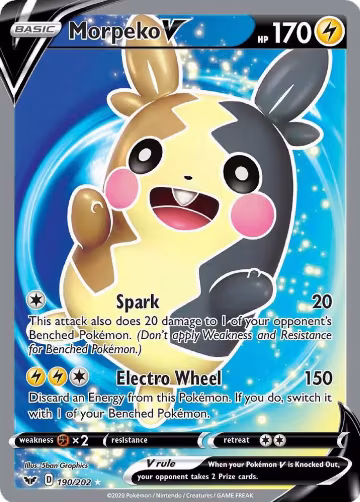 Morpeko V (Full Art) (190/202), Sword & Shield Base Set — Pokémon card price