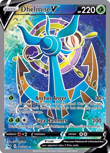 Dhelmise V (Full Art) (187/202), Sword & Shield Base Set — Pokémon card price