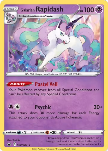 Galarian Rapidash (082/202), Sword & Shield Base Set — Pokémon card price