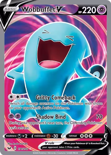 Wobbuffet V (Full Art) (191/202), Sword & Shield Base Set — Pokémon card price