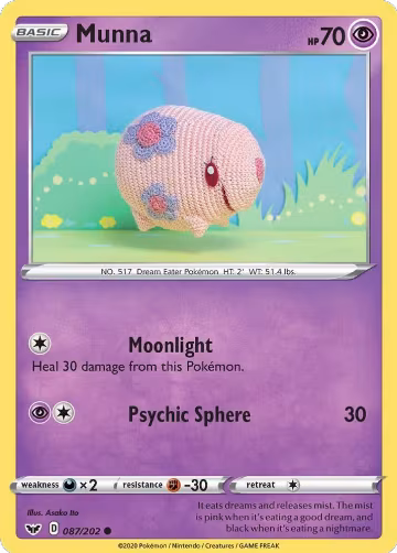 Munna (087/202), Sword & Shield Base Set — Pokémon card price